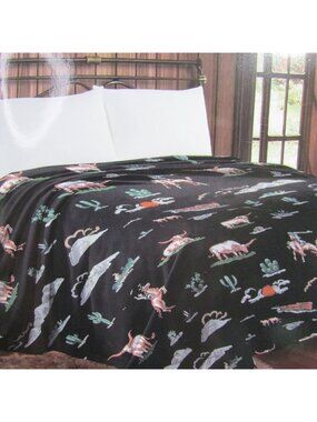 KING Rodeo Night Desert Western Mia Blanket